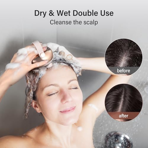 arboleaf Scalp Massager Kneading Head Massager Scalp Stress Relax Portable Rechargeable Hair Massager Shower Massage Waterproof Cat Massager Scratcher,Gift for Mom Dad - Image 4