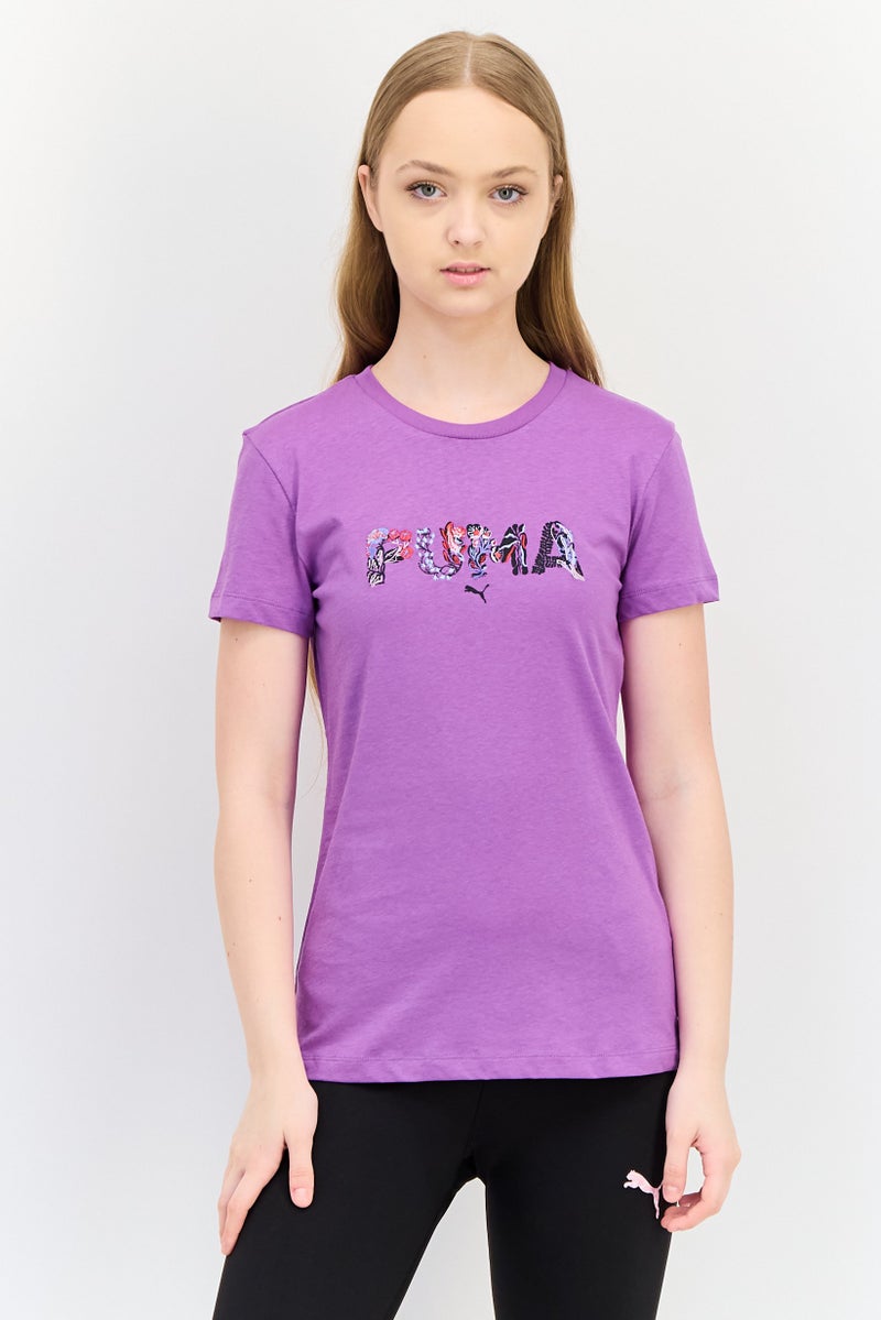 PUMA Women Sportswear Fit Short Sleeves Outdoor T-Shirt, Purple - Image 1