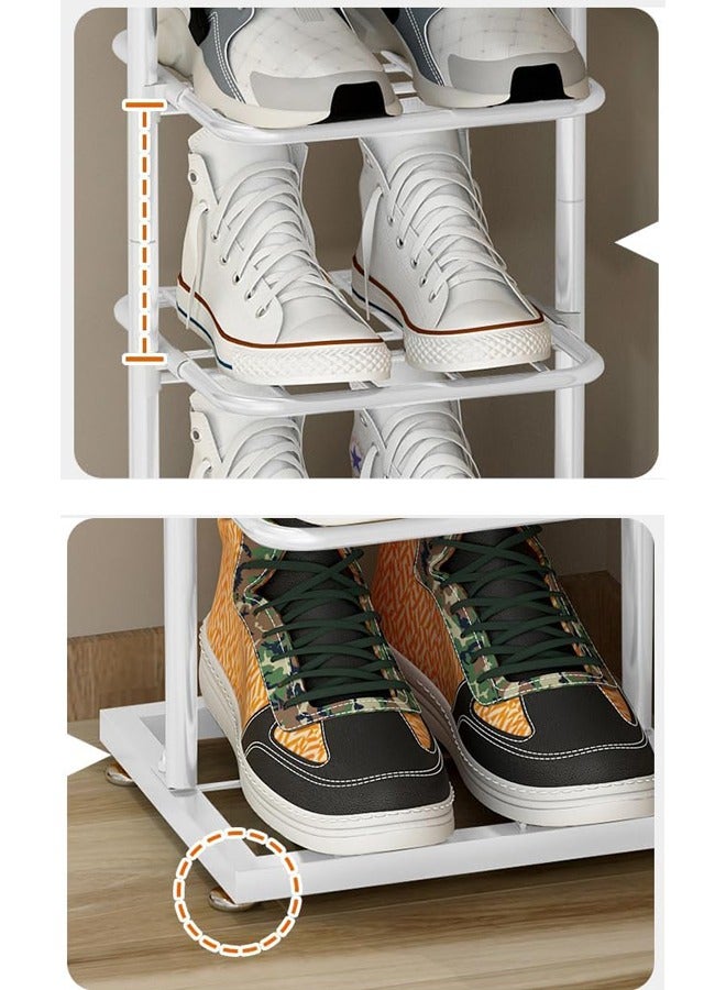 سولاكان رف أحذية نحيف، 8 رفوف لتخزين الأحذية، موفر للمساحة، مناسب للمداخل والممرات، قابل للتجميع، لون أبيض، المقاس ‎27.5×25.5×147 سم - Image 5