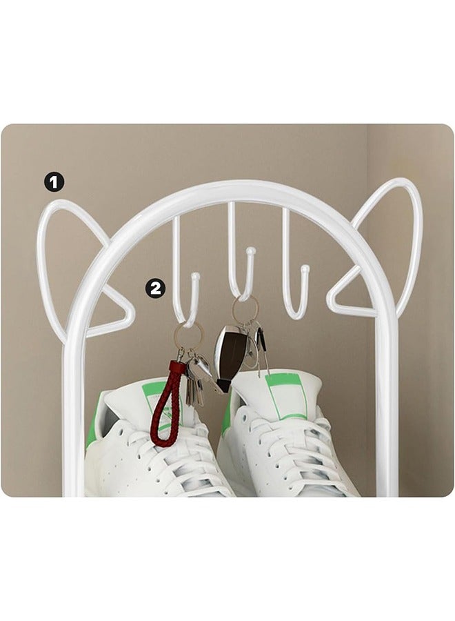 سولاكان رف أحذية نحيف، 8 رفوف لتخزين الأحذية، موفر للمساحة، مناسب للمداخل والممرات، قابل للتجميع، لون أبيض، المقاس ‎27.5×25.5×147 سم - Image 4