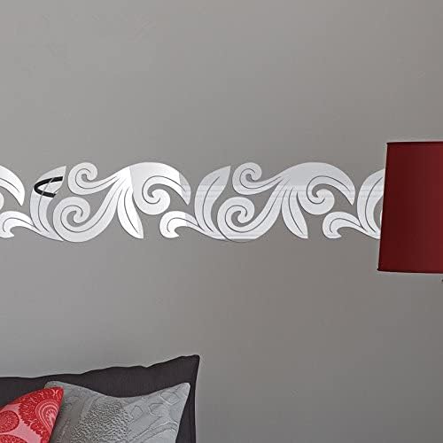 MEYA Set of 10 DIY Mirrored Wall Sticker3D Acrylic Mirror Decal for The Ceiling Baseboard Waist Pattern Decorative Ceiling Borders - Image 2