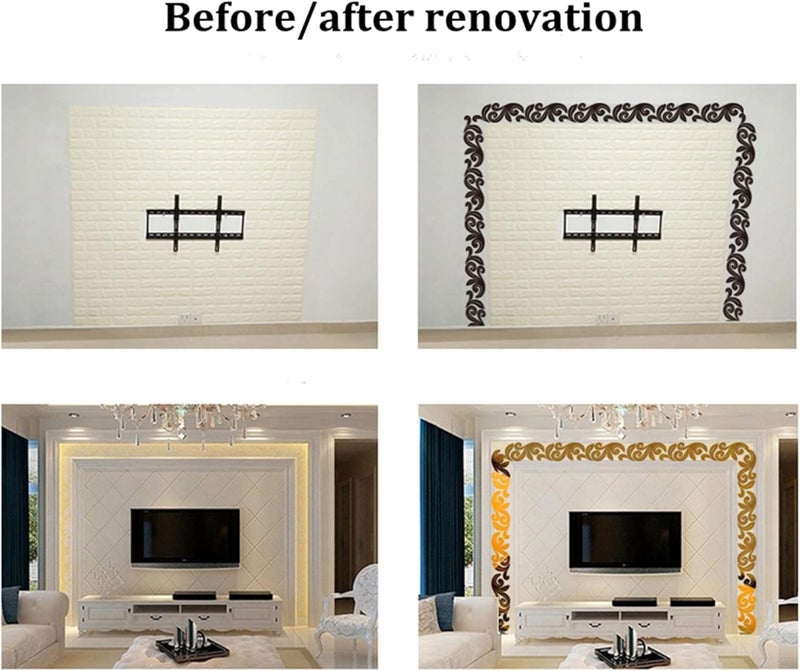 MEYA Set of 10 DIY Mirrored Wall Sticker3D Acrylic Mirror Decal for The Ceiling Baseboard Waist Pattern Decorative Ceiling Borders - Image 4