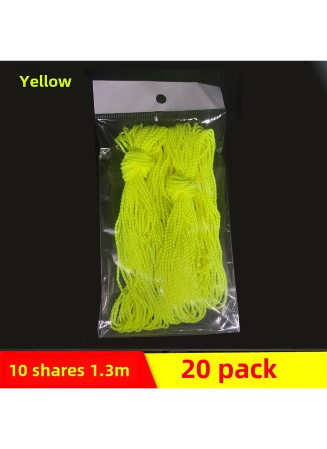 悠悠球绳子24股彩绳 溜溜球配件 Yoyo球10股比赛绳子20条垒德株-颜色:10股黄20条130cm  - Image 1