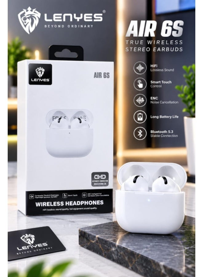 LENYES AIR 6S True Wireless Stereo Earbuds with Bluetooth 5.3 and ENC