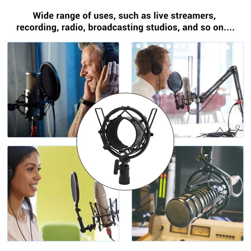 Aluminum Alloy Shock Mount for 55 65mm Condenser Microphones with Soft Pad and Adapter Nut - Image 4