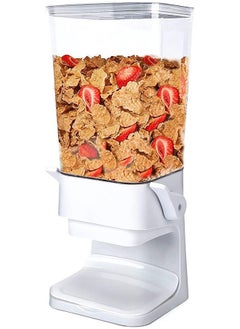 Arabest Cereal Dispenser Countertop, Large Capacity Rice Dispenser Cereal Container Storage, Not Easy to Crush Food, Dry Food Dispenser for Rice, Candy & Snack (5500ml) (White)  - Image 1