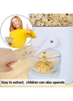 Arabest Cereal Dispenser Countertop, Large Capacity Rice Dispenser Cereal Container Storage, Not Easy to Crush Food, Dry Food Dispenser for Rice, Candy & Snack (5500ml) (White)  - Image 4
