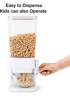 Arabest Cereal Dispenser Countertop, Large Capacity Rice Dispenser Cereal Container Storage, Not Easy to Crush Food, Dry Food Dispenser for Rice, Candy & Snack (5500ml) (White)  - Image 3