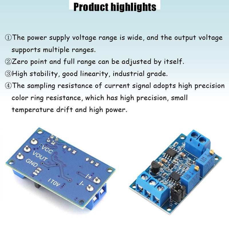 Ximimark 2Pcs Current to Voltage Converter Module 0/4-20mA to 0-3.3V 0-5V 0-10V Voltage Transmitter Signal Conversion Conditioning Board - Image 5