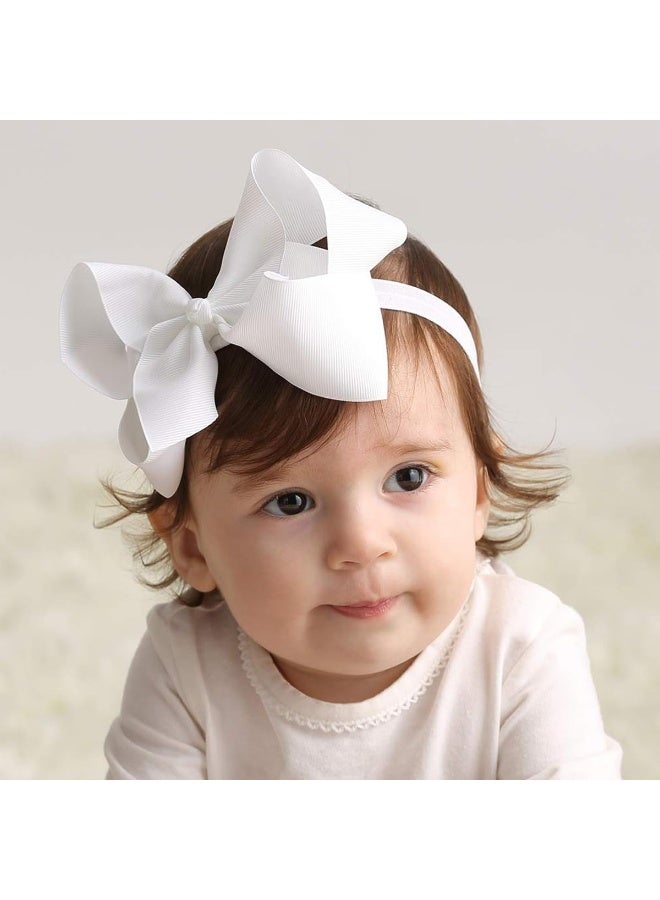 WillingTee WillingTee 6 Inch 30 Colors Boutique Grosgrain Ribbon Hair Big Bows Headbands for Baby Girls Infants Toddler Kids Teens and Children  - Image 4