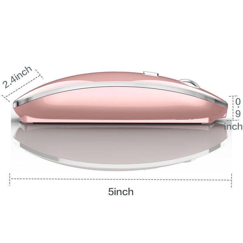JETTA Wireless Mouse for MacBook Pro MacBook Air MacBook Laptop Mac iMac Desktop Computer Chromebook Win7/8/10/11 PC HP Dell Laptop 2.4 USB/USB C Mouse (Rose Gold) - Image 5