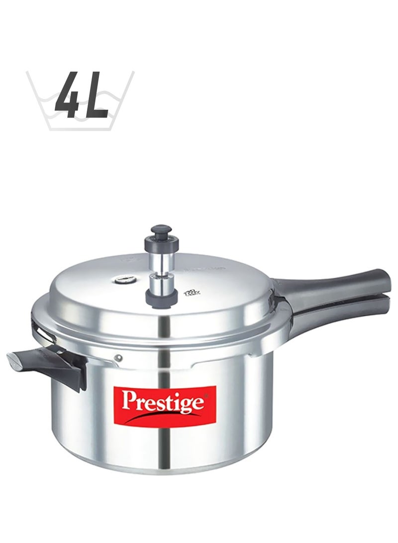 Prestige Popular Aluminium Pressure Cooker with Precision Weight Valve Silver/Black 4Liters - Image 1
