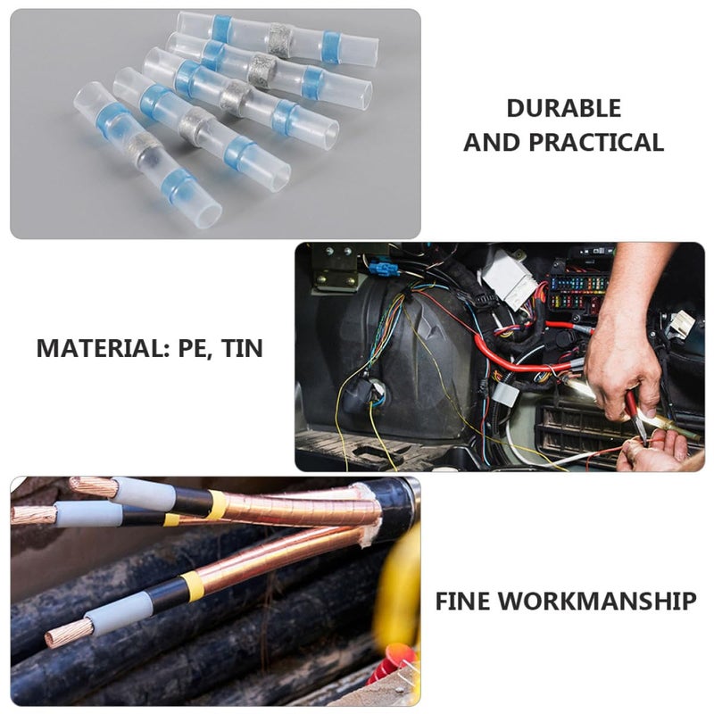 150pcs 16-14 Awg Heat Shrink Electrical Butt Terminals Insulated Welding Sleeves Waterproof Wire Connectors Kit for Low Voltage Cable Splicing - Image 3