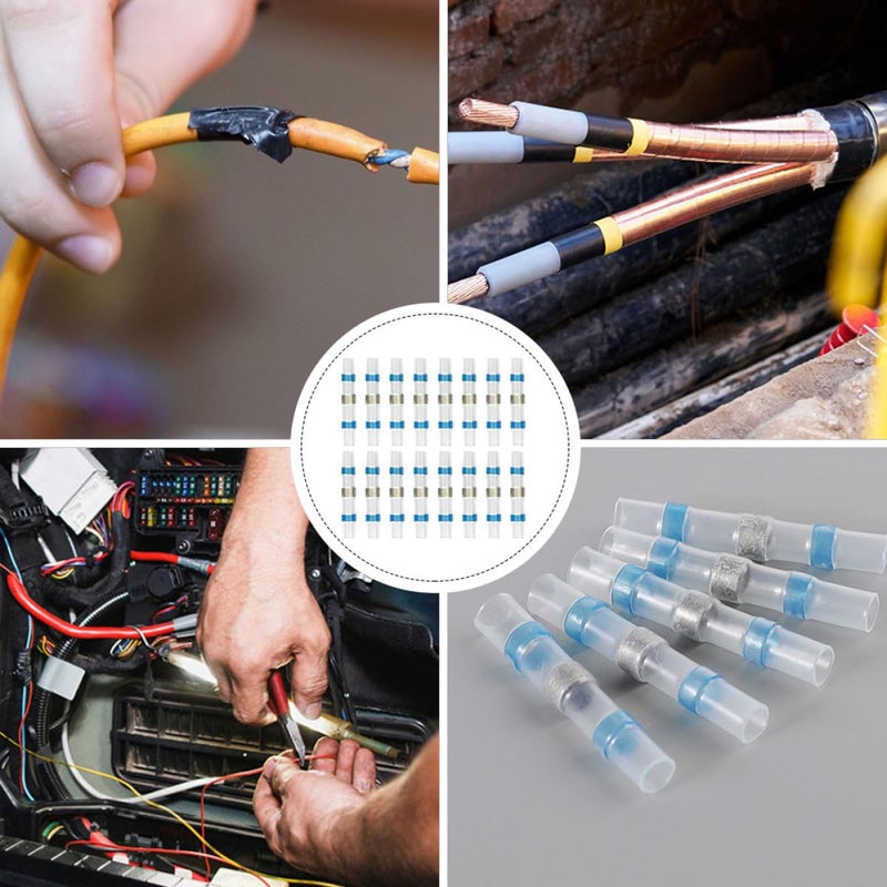 150pcs 16-14 Awg Heat Shrink Electrical Butt Terminals Insulated Welding Sleeves Waterproof Wire Connectors Kit for Low Voltage Cable Splicing - Image 4