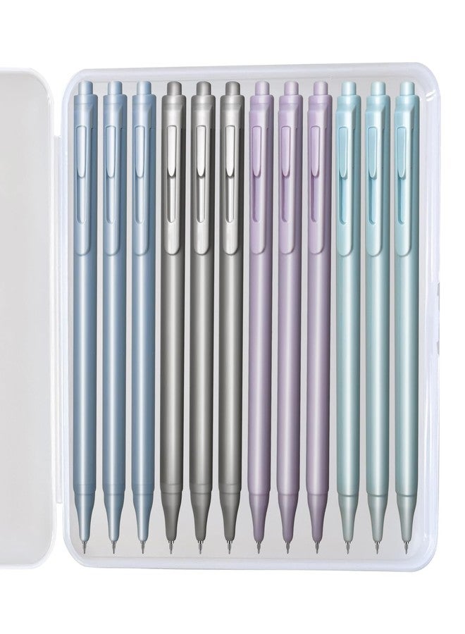 ChunRun Gel Pens, 12-Pack, 0.5mm Fine Point Black Ink With Case - Smooth Writing, High-End Series for Journaling, Note Taking - Cute Office & Back to School Supplies, Stocking Stuffers Gifts for Women & Men - Image 1