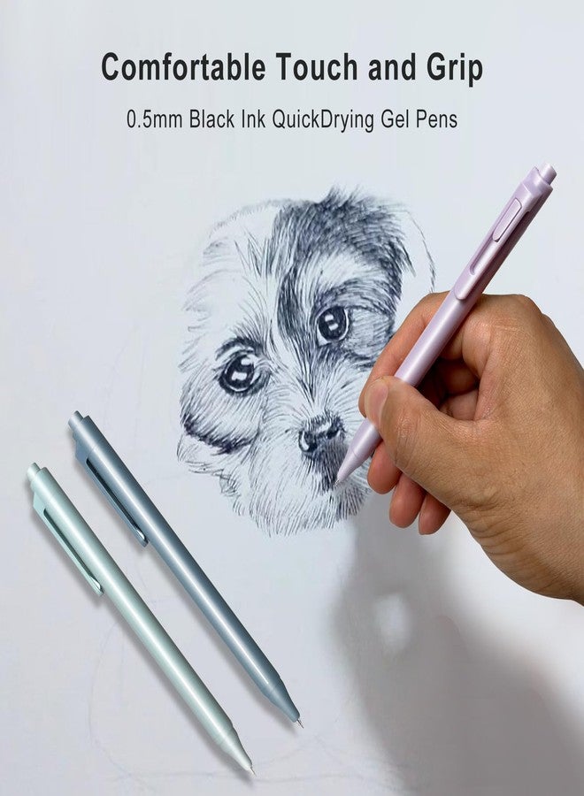 ChunRun Gel Pens, 12-Pack, 0.5mm Fine Point Black Ink With Case - Smooth Writing, High-End Series for Journaling, Note Taking - Cute Office & Back to School Supplies, Stocking Stuffers Gifts for Women & Men - Image 3