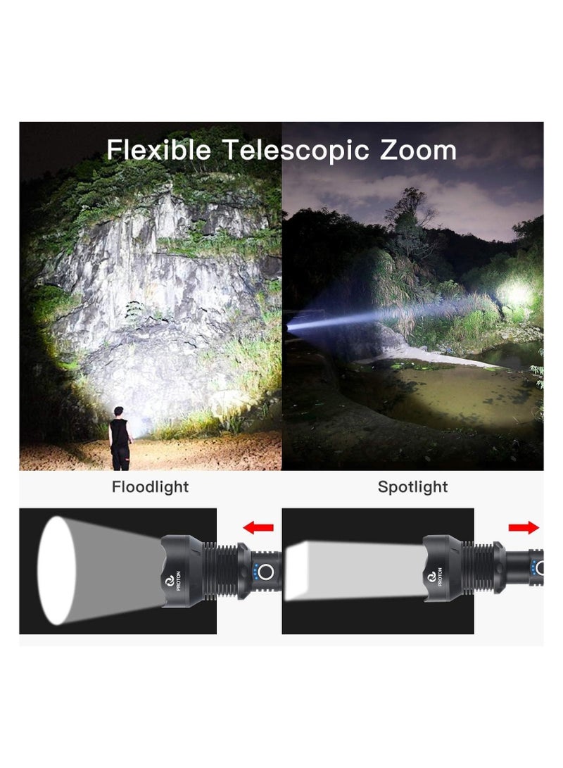 Super Bright Rechargeable LED Flashlight XHP70.2, Parallel Battery, Zoomable and IPX5 Waterproof - Image 5