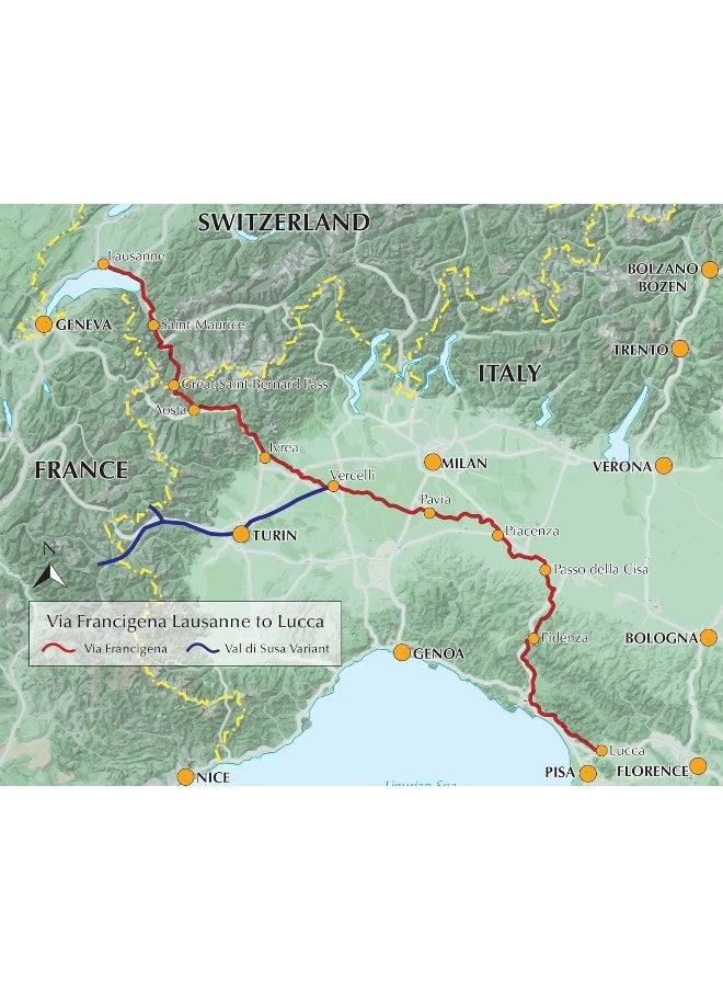 Cicerone Press Walking the Via Francigena Pilgrim Route - Part 2: Lausanne and the Great St Bernard Pass to Lucca  - Image 1