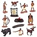LEBERY Native American Figurines Set Miniture Indian Figure Toys Indian Figurines for Kids Indian Figures Playset Includes Camp Fire Deer Bear Fox for Birthday Decoration School Projects 12 Pcs - Image 2