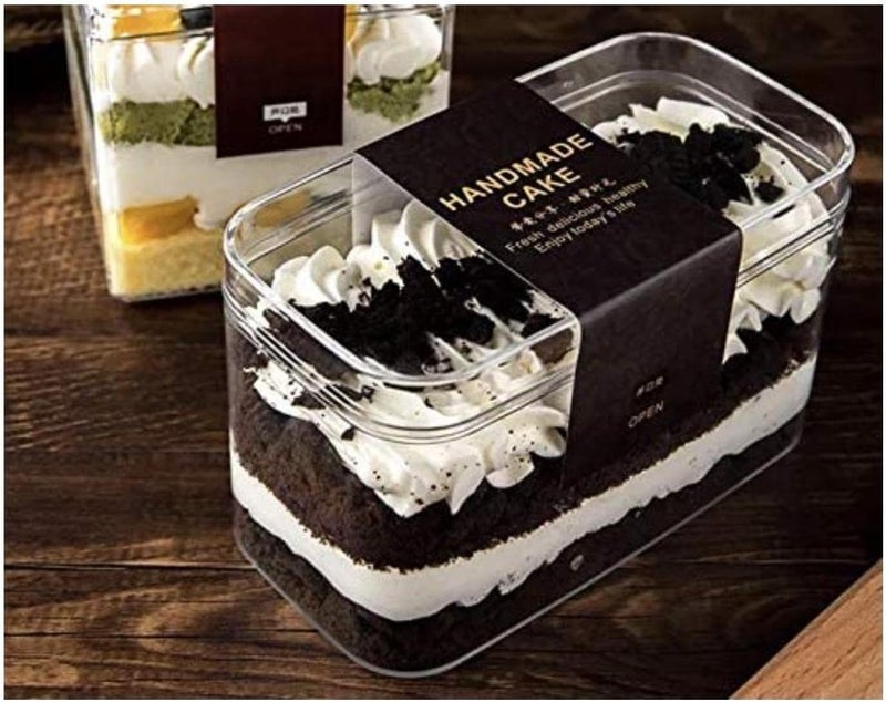 FUFU 12pcs Disposable Plastic Transparent Dessert Container Fruit Ice Cream Holder Cookie Boxes Mille Crepe Cake Packaging Box - Image 5