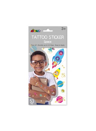 Tattoo Sticker - Space | 53pc Set of Temporary Tattoos - High-Quality Water-Based Ink - Safe and Easy to Apply and Remove - Lasts 3-5 Days for Kids 3+ - pzsku/Z0E48007B1D21F057365FZ/45/_/1692859703/197ddf1e-25f9-432a-b281-b1ce46364541