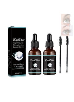Gfouk Lash Elixir Rapid Growth Strengthening Eyelash Serum, 30ml Organic Castor Oil Eyelash Serum, Rapid Growth Strengthening Eyelash Serum (2PCS)