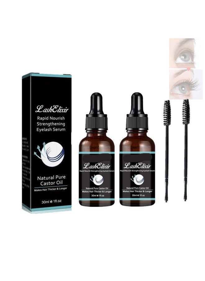 Generic - Gfouk Lash Elixir Rapid Growth Strengthening Eyelash Serum, 30ml Organic Castor Oil Eyelash Serum, Rapid Growth Strengthening Eyelash Serum (2PCS) - Image 1