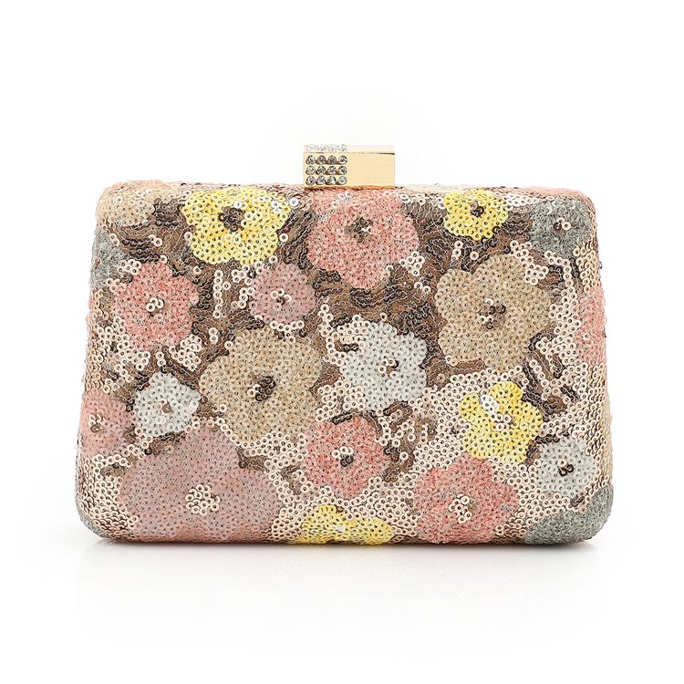 Mr.joe Mr Joe Pink Floral Sequin Evening Clutch Bag -4158 - Image 3