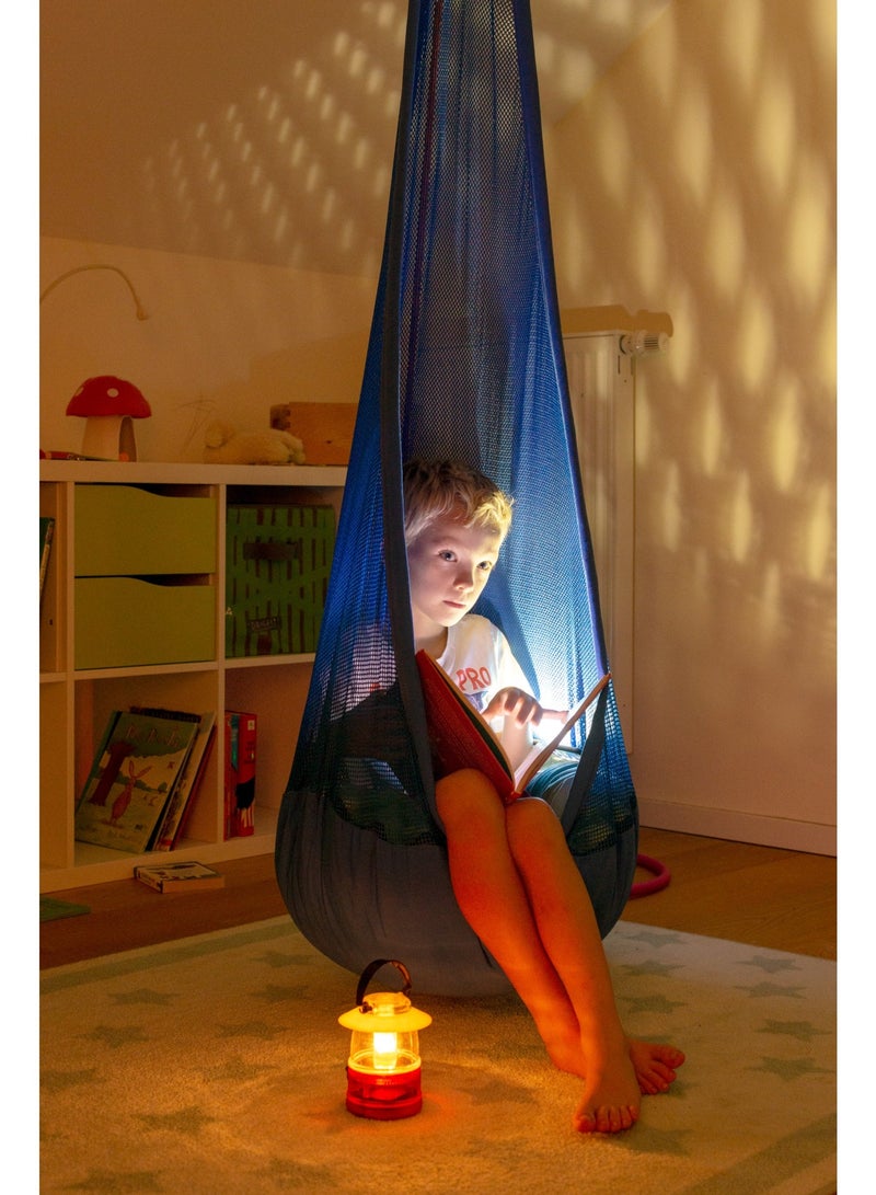 LA SIESTA Joki Indoor & Outdoor Kids Hanging Nest with Suspension Kit | Padded Edges | Clever SmartSwivel | Patented MultiSpot | 50% polyester, 50% polypropylene | pillow: 100% polyester | Blue - Image 2