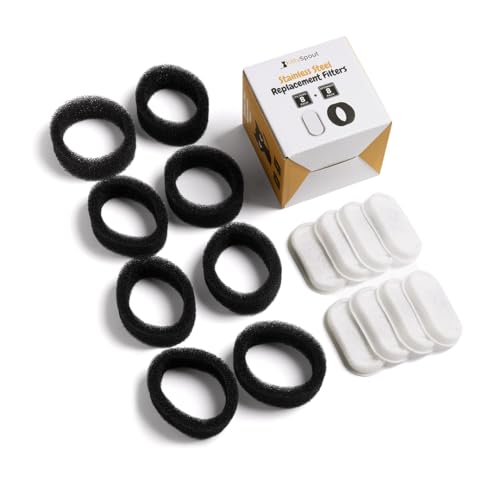 KittySpout Cat Water Fountain Filters for 108oz/3.2L… (4 Month Supply: 8 Filters & 8 Sponges) - Image 1