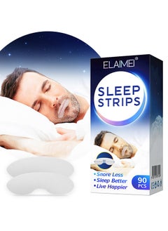 Elaimei Sleep Strips-90Pcs，Sleep Mouth Strips for Less Mouth Breathing Advanced Gentle Mouth Strips for Nasal Breathing Improve Sleep Quality and Stop Snoring Solution Strip  - Image 1