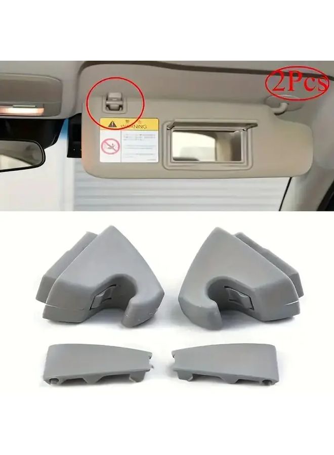 2pcs Car Sun Visor Clips Heavy Duty ABS Black Gray Retractable Door Lock Mechanism - Image 1