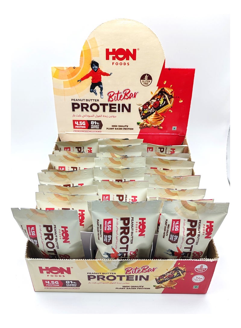 HON FOODS HON Peanut Butter Protein Bar (Pack of 24) Plant Protein Tasty Protein Bars, Gluten Free Snacks, High Fiber, No Artificial Preservatives, No Artificial Colors, No Artificial Flavours - Image 5