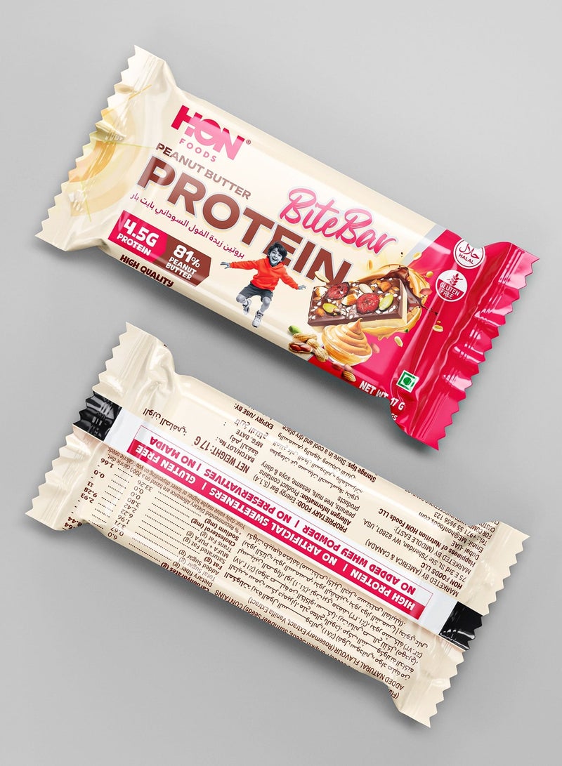 HON FOODS HON Peanut Butter Protein Bar (Pack of 24) Plant Protein Tasty Protein Bars, Gluten Free Snacks, High Fiber, No Artificial Preservatives, No Artificial Colors, No Artificial Flavours - Image 2