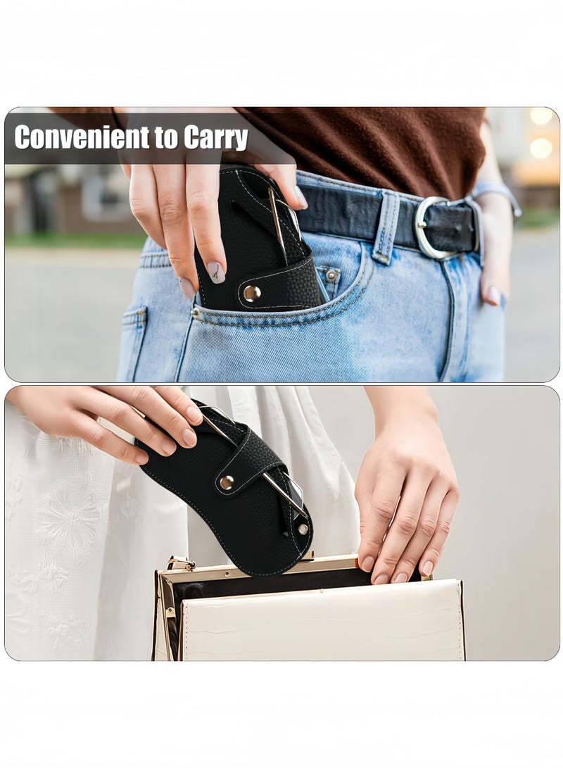 ماركة غير محددة حافظة نظارات محمولة رفيعة وحقيبة نظارات ناعمة وحقيبة نظارات للنساء والرجال باللون الأسود  - Image 4
