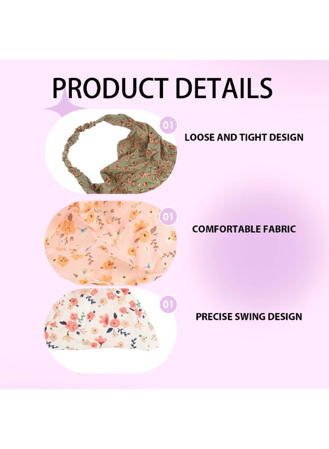 مجموعة من 6 قطع من عصابات الرأس المزينة بالزهور - أوشحة شعر بوهيمية عتيقة للنساء، مستوحاة من طراز عصر النهضة وأسلوب الكوخ الريفي، إكسسوارات شعر مرنة للاستخدام اليومي والحفلات - Image 3