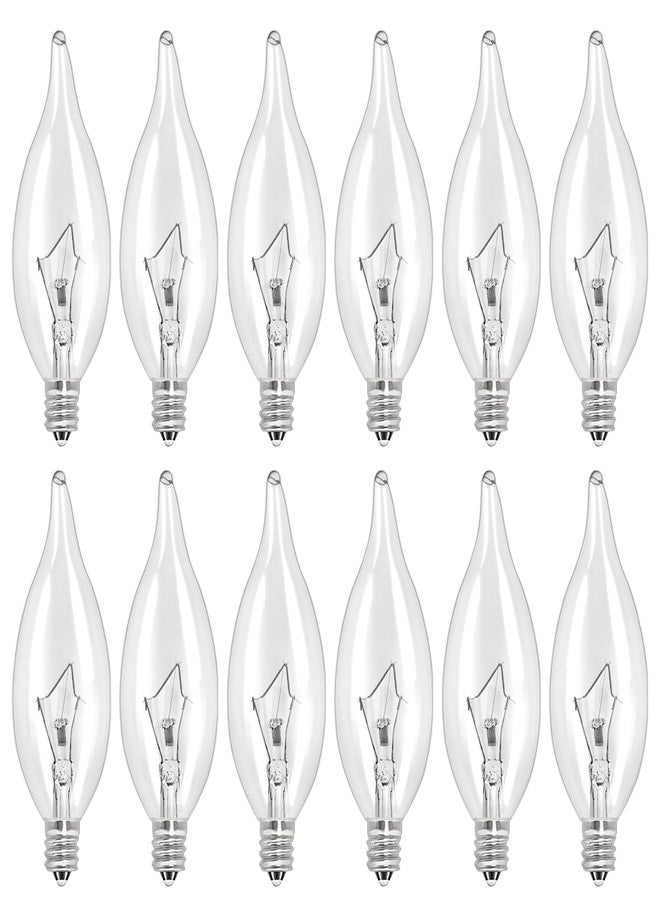 LinMiFo 12-Pack E12 B10 Clear Candelabra Base Bulb, 40W 120V Incandescent Candle Light Bulbs Dimmable Chandelier Light Bulbs for Pendants or Outdoor, Ceiling Fan, Fireplace, Wall Sconces - Image 1