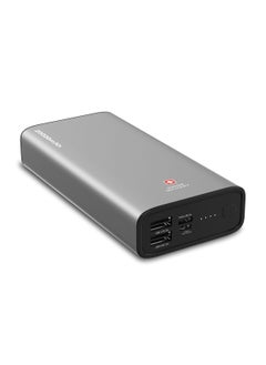 SWISS MILITARY Bieudron PD Power Bank 20000MAH: Rapid Charging, 20W Output, 50% Charge in 30 Minutes* -Type-C, Micro, and Dual USB Inputs. Compatible with Apple, Samsung & More - Silver  - Image 2