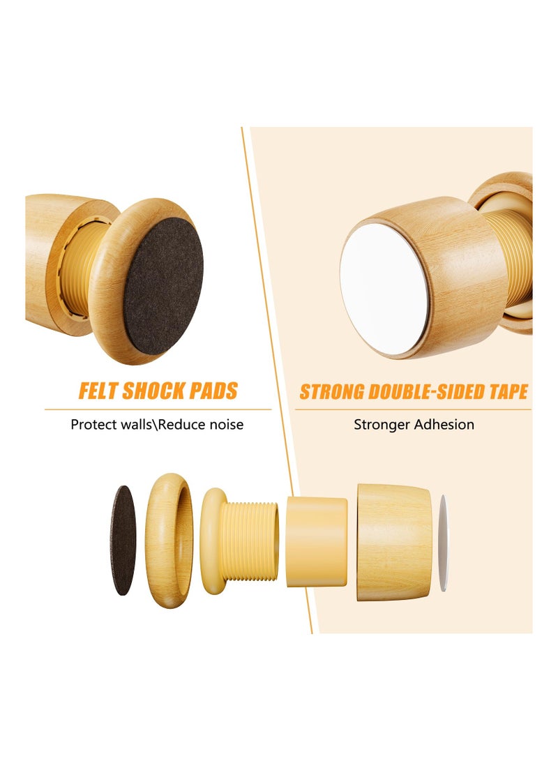 SOLARAE Wood Adjustable Furniture Bed Risers, 2.16-2.71 Inch Self-Adhesive Durable Anti Slip Round Couch Risers for Bed, Washing Machine, Sofa, Desk and Chair Legs, 4Pcs - Image 2