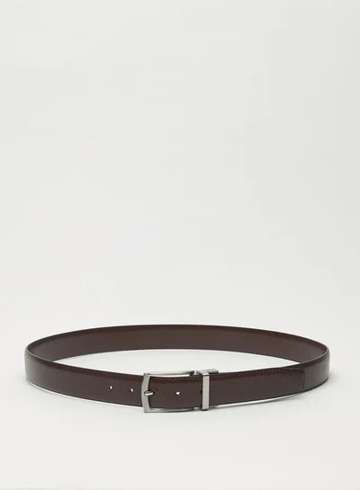 LBL by Shoexpress Men's Textured Reversible Belt with Pin Buckle Closure