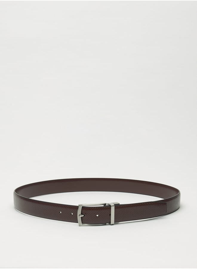 LBL by Shoexpress Men's Textured Reversible Belt with Pin Buckle Closure  - Image 1