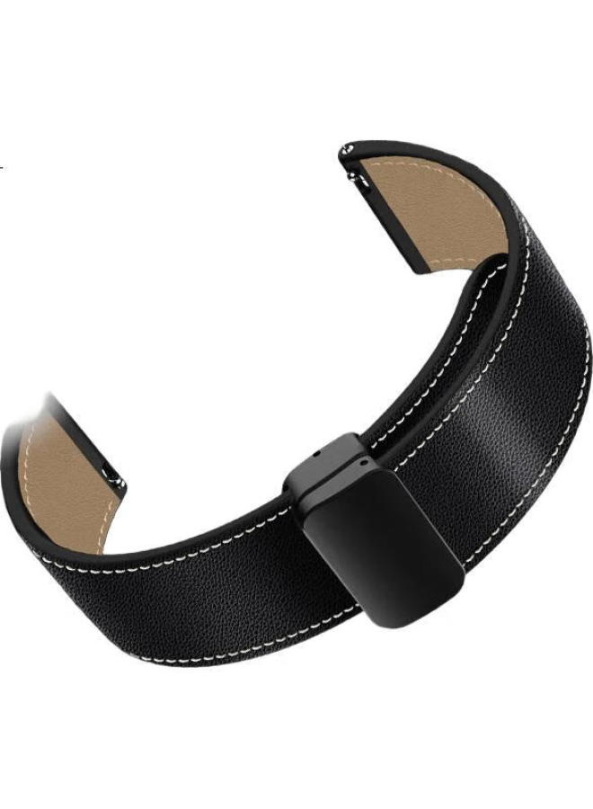 Freeson Genuine Leather Magnetic Watch Band For Honor Watch Gs4, Compatible With Gs Pro/Gs3/Gs3I/Magic2/1/4/4Pro 22Mm Interface, Black - Image 3