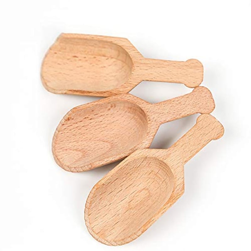 ccHuDE 6 Pcs Mini Wooden Scoops Small Bath Salts Spoon Candy Spoon for Spices Tea Coffee Beans - Image 5