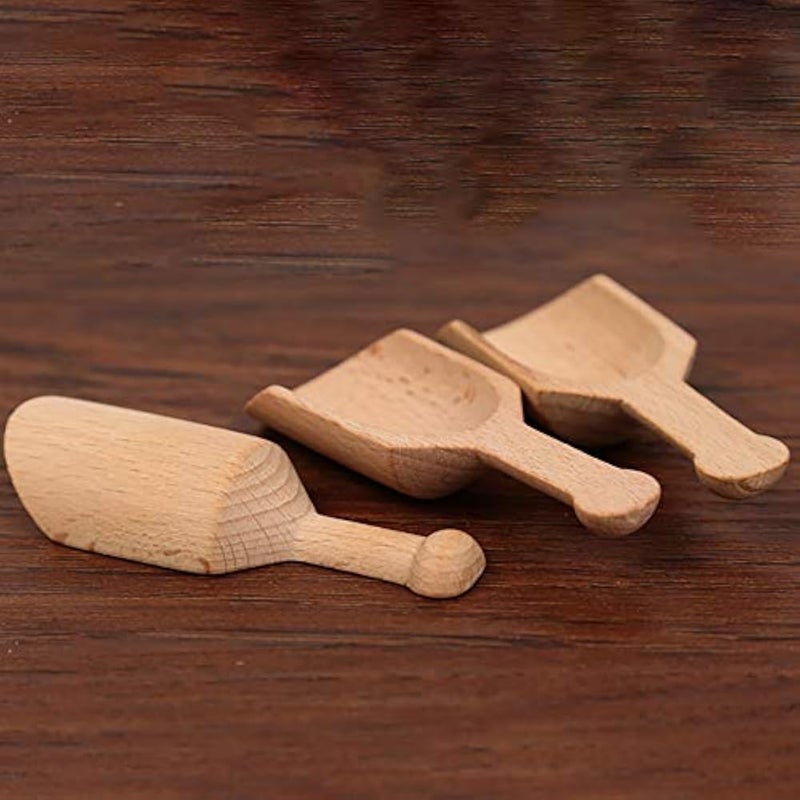 ccHuDE 6 Pcs Mini Wooden Scoops Small Bath Salts Spoon Candy Spoon for Spices Tea Coffee Beans - Image 3