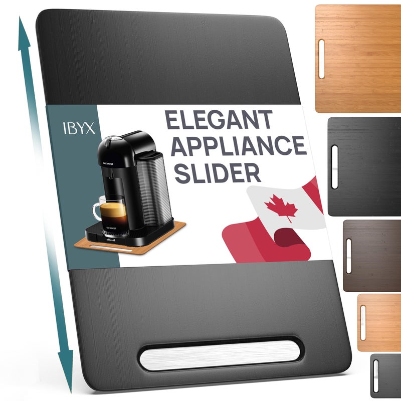 Ibyx Elegant Sliding Tray for Your Coffee Maker Heavy Kitchen Appliances Sturdy Slides Easily from Under The Cabinet Black 95W x 14D