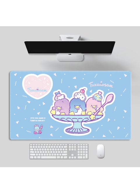 Kitty Computer Big Mouse Pad Kulomi Keyboard Laptop Table Pad Gaming Gemini Cartoon Mouse Pad-Color:tuxedosam