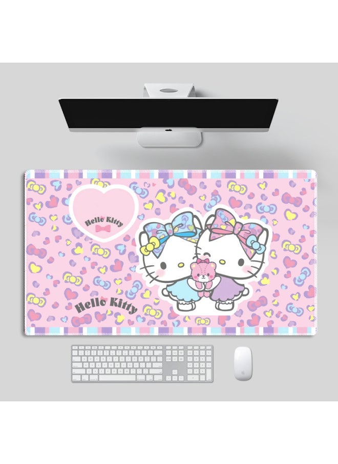 Generic - Kitty Computer Big Mouse Pad Kulomi Keyboard Laptop Table Pad Gaming Gemini Cartoon Mouse Pad-Color:tuxedosam - Image 1