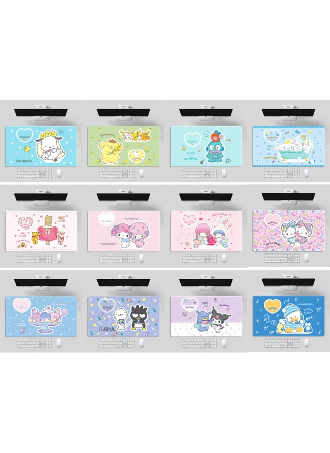 Generic - Kitty Computer Big Mouse Pad Kulomi Keyboard Laptop Table Pad Gaming Gemini Cartoon Mouse Pad-Color:tuxedosam - Image 1