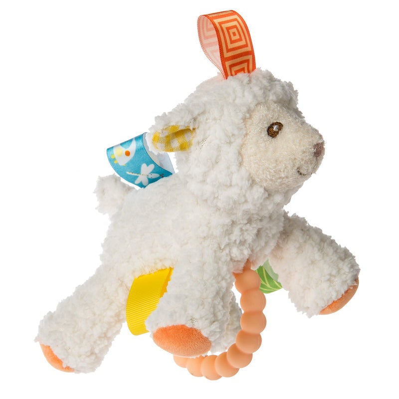 Mary Meyer Taggies Teether Baby Rattle Soft Toy, 5-Inches, Sherbet Lamb,1.0Count - Image 5