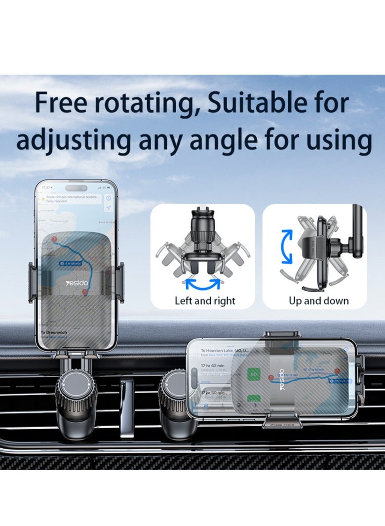 YESIDO C242 Air Vent Phone Holder Adjustable Car Phone Mount with Hook Clip - Image 4